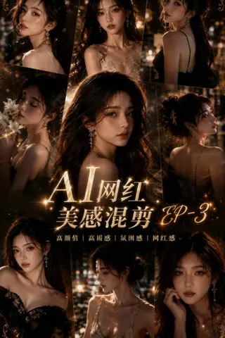 AI网红美颜感音画混剪